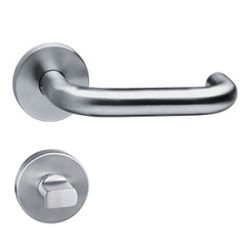 Deurkruk Rond met geveerde rozet met WC8mm ATP RVS 