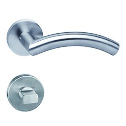 Deurkruk Lisa/hoek 90° met geveerde rozet met WC8mm ATP RVS 