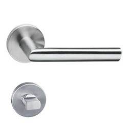 Deurkruk Hoek 90°met geveerde rozet met WC8mm ATP RVS 