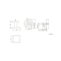 Voordeurknop RVS 393049 vast verkropt vierkant 64/54, éénzijdige montage