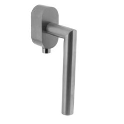 SKG*** afsluitbare raamkruk hoek 90° op ovale rozet, stift 35mm, RVS