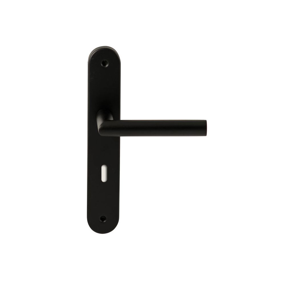 Deurkruk Toledo Zwart op ovaal langschild sleutel 72mm