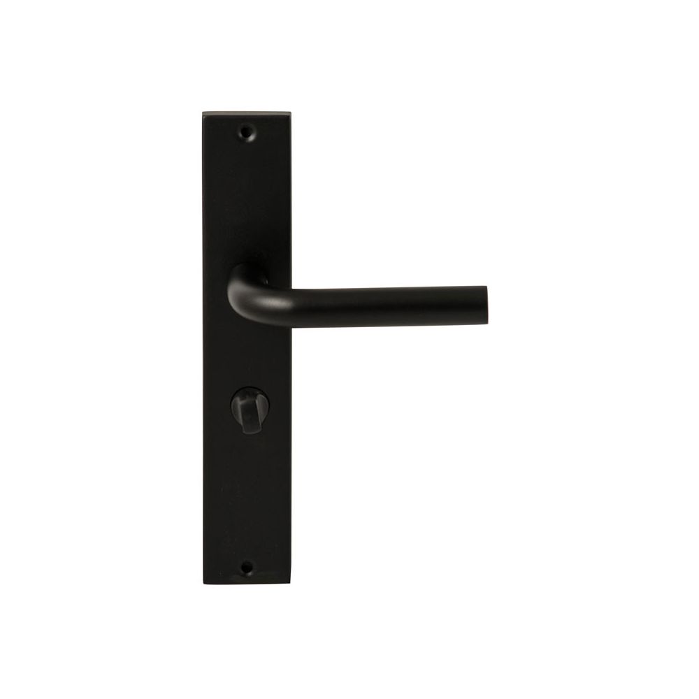 Deurkruk Oslo Zwart op rechthoekig langschild WC63mm met 8mm stift