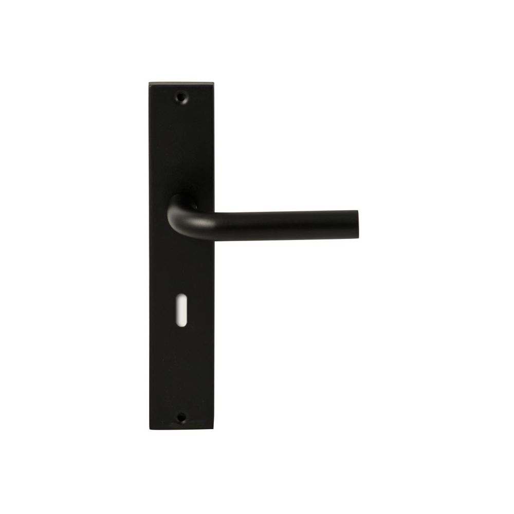 Deurkruk Oslo Zwart op rechthoekig langschild sleutel 72mm