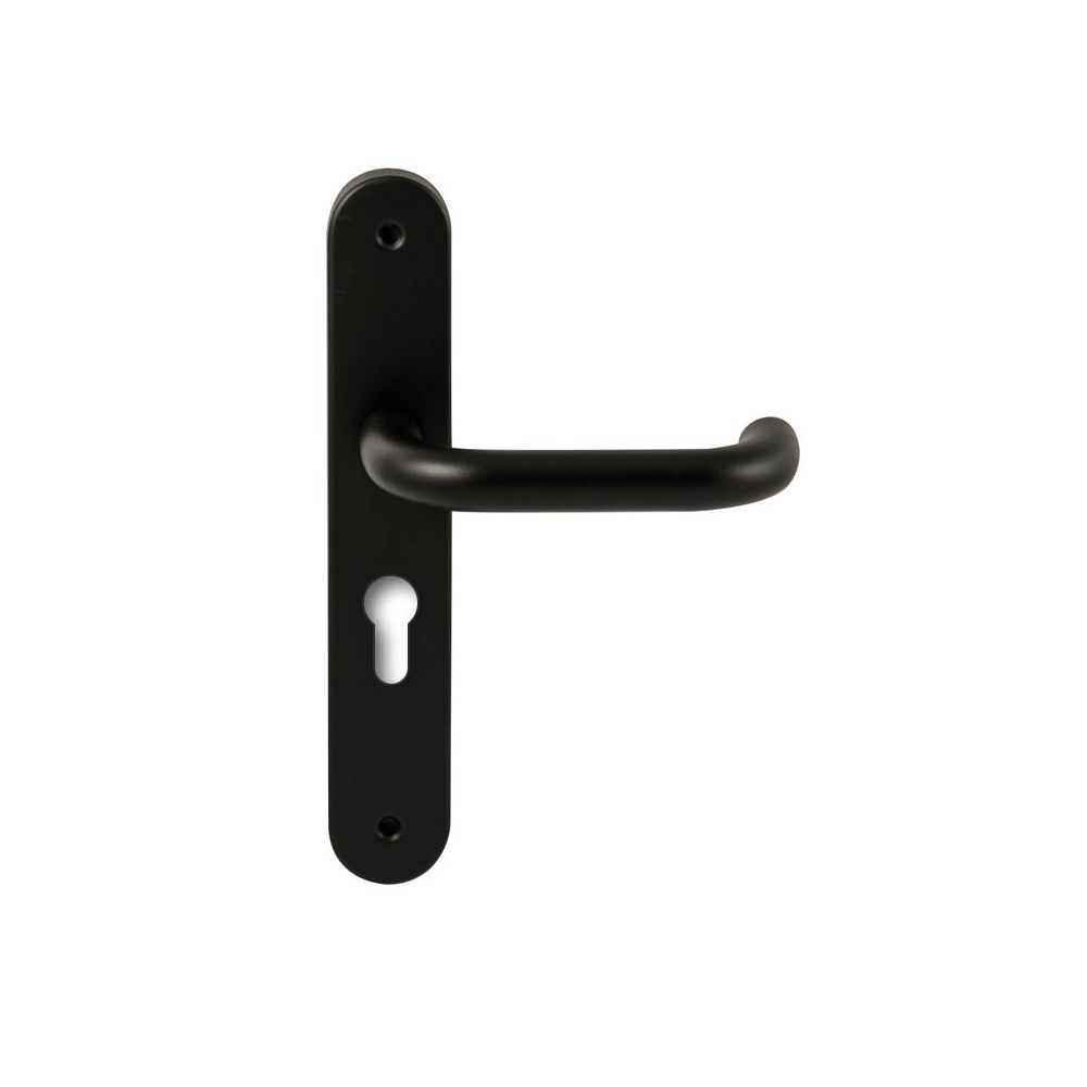 Deurkruk Stockholm Zwart op ovaal langschild profielcilinder 55mm
