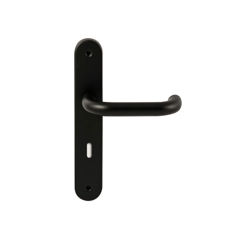 Deurkruk Stockholm Zwart op ovaal langschild sleutel 72mm