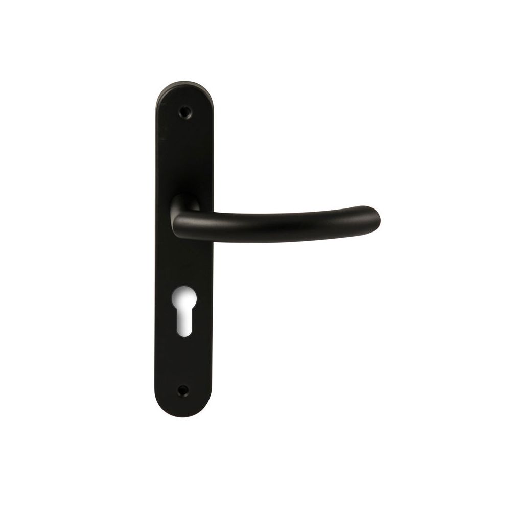 Deurkruk Helsinki Zwart op ovaal langschild profielcilinder 72mm