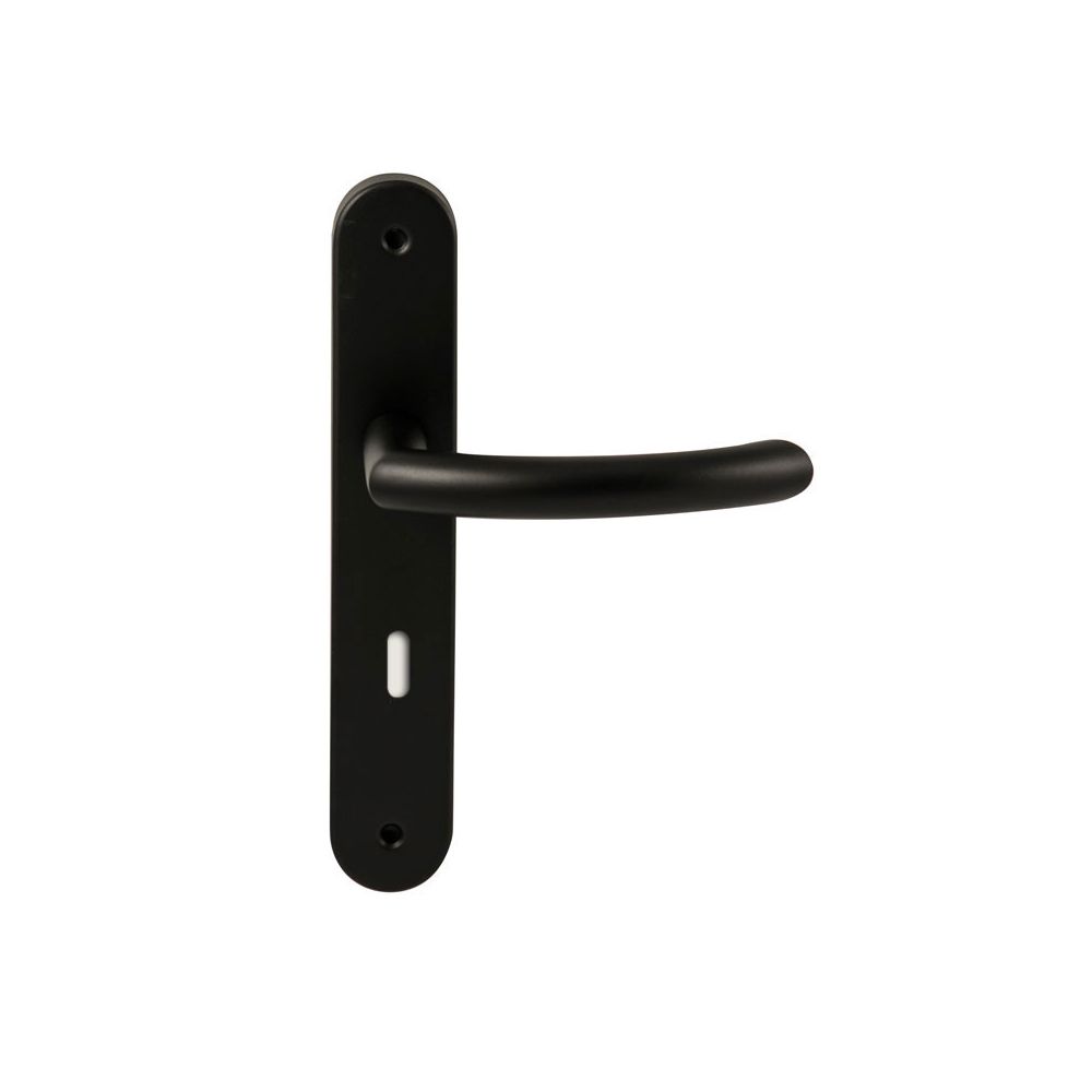 Deurkruk Helsinki Zwart op ovaal langschild sleutel 72mm