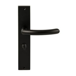 Deurkruk Helsinki Zwart op rechthoekig langschild WC63mm met 8mm stift