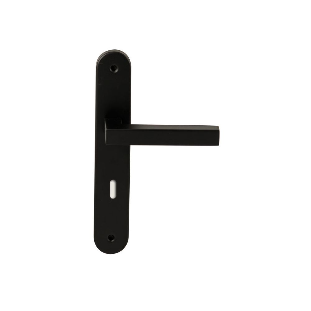 Deurkruk Geneve Zwart op ovaal langschild sleutel 72mm