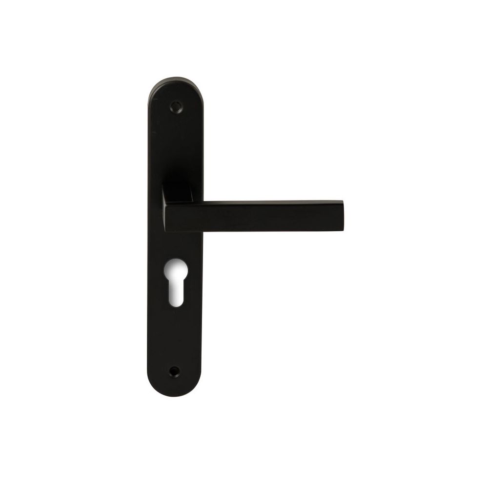 Deurkruk Phoenix Zwart op ovaal langschild profielcilinder 55mm