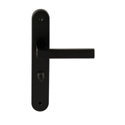 Deurkruk Phoenix Zwart op ovaal langschild WC63mm met 8mm stift