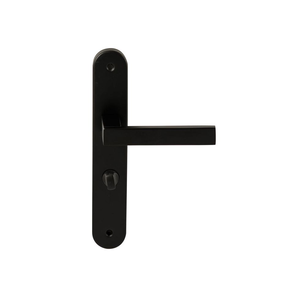 Deurkruk Phoenix Zwart op ovaal langschild WC63mm met 8mm stift