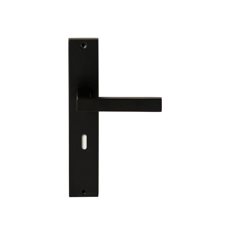 Deurkruk Phoenix Zwart op rechthoekig langschild sleutel 72mm