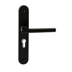 Deurkruk Athene Zwart op ovaal langschild profielcilinder 55mm