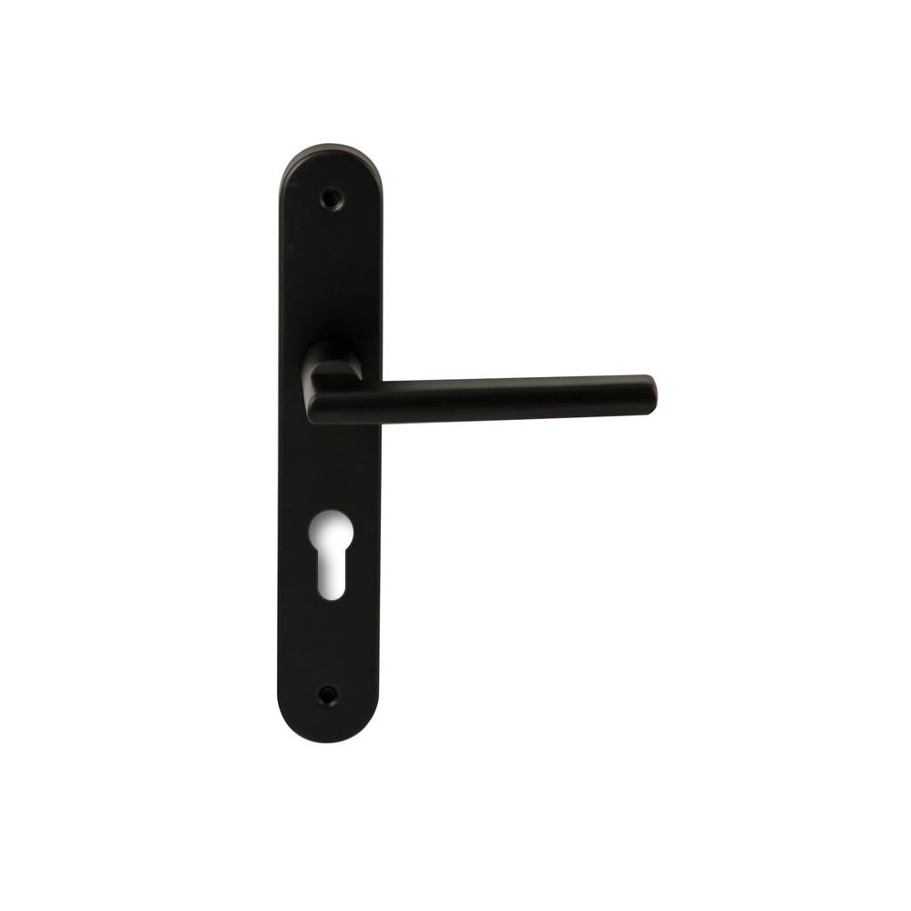 Deurkruk Athene Zwart op ovaal langschild profielcilinder 72mm