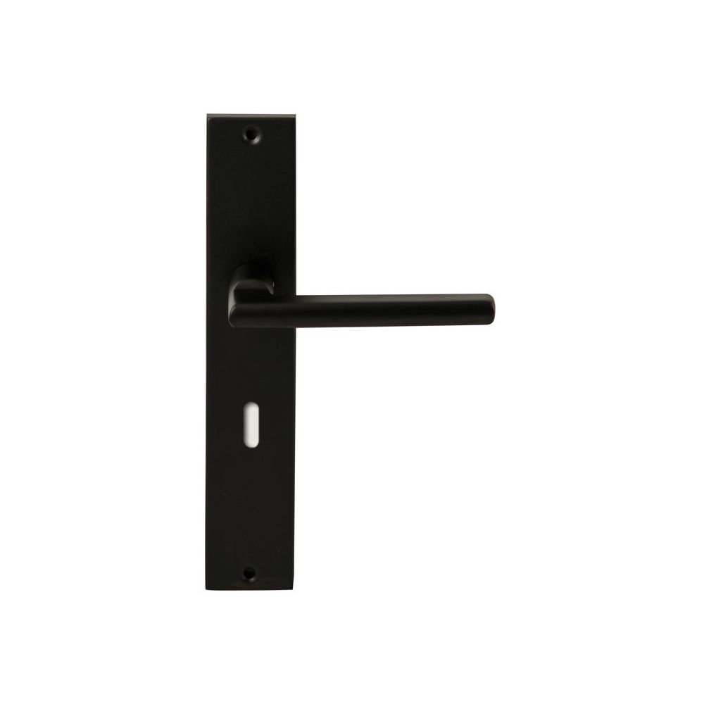 Deurkruk Athene Zwart op rechthoekig langschild sleutel 72mm