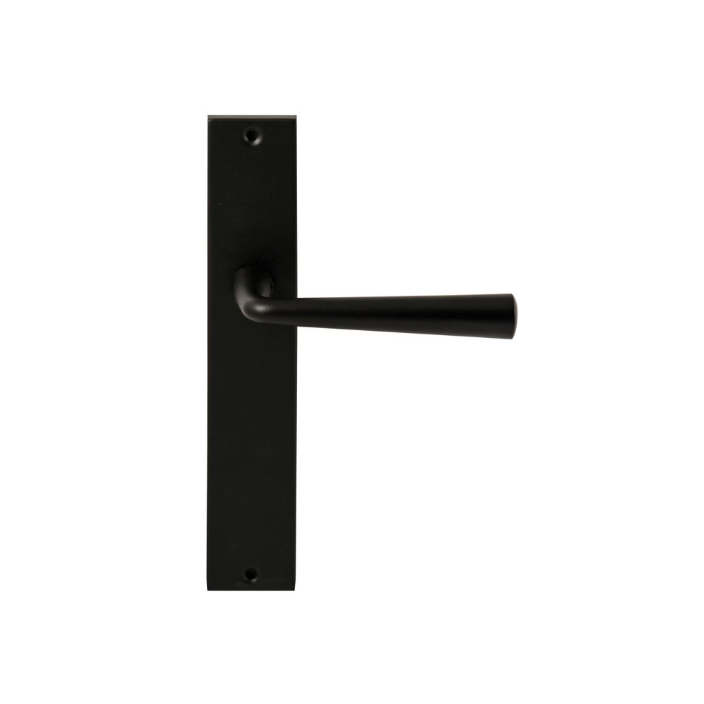 Deurkruk Mikonos op rechthoekig langschild blind - zwart