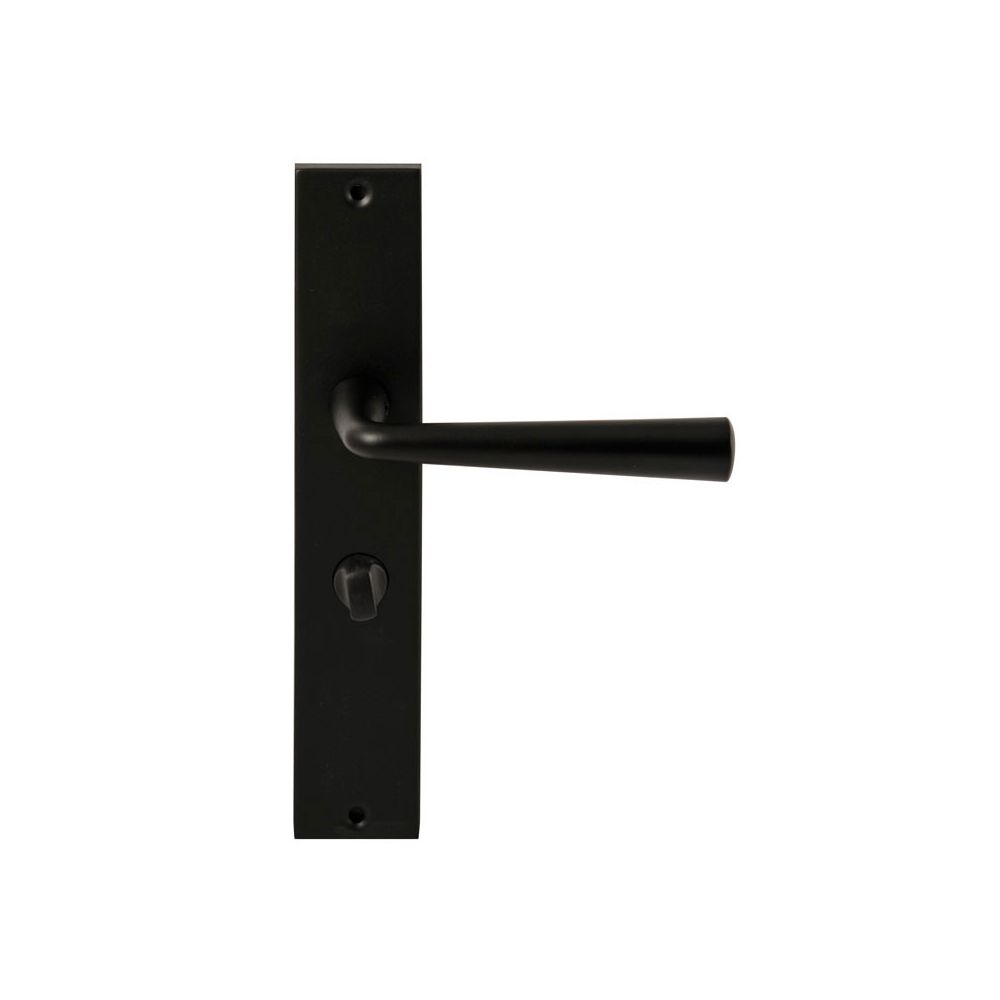 Deurkruk Mikonos op rechthoekig langschild WC63/8mm - zwart