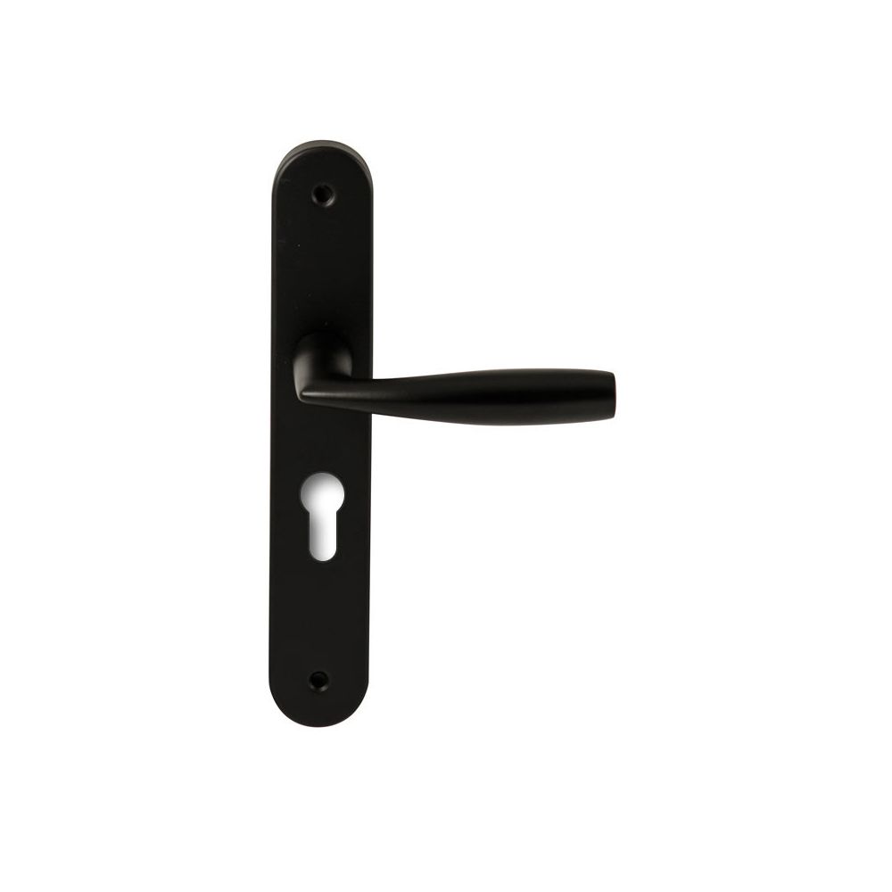 Deurkruk Naxos Zwart op ovaal langschild profielcilinder 55mm