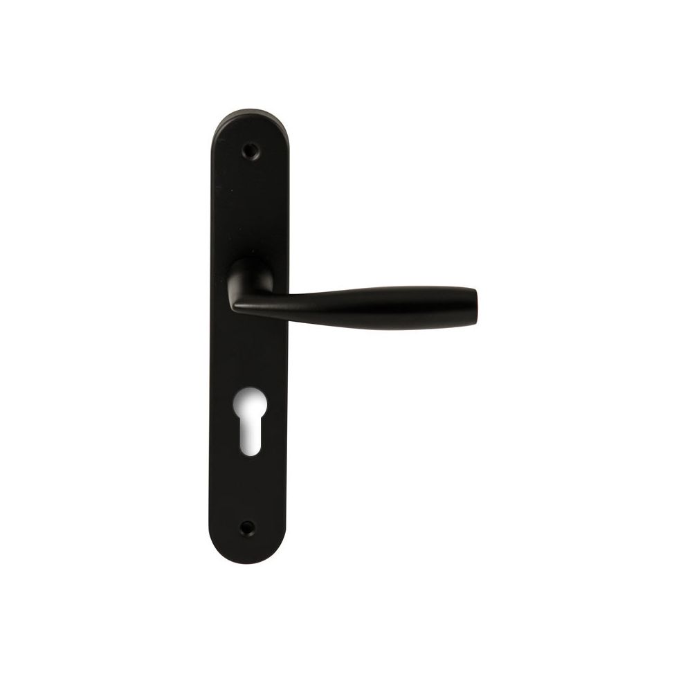 Deurkruk Naxos Zwart op ovaal langschild profielcilinder 72mm