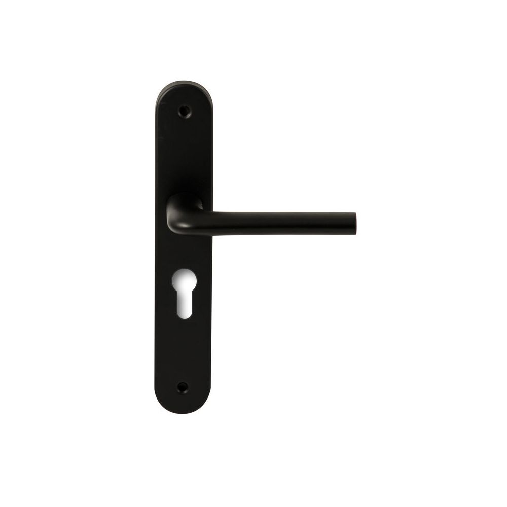 Deurkruk Samos Zwart op ovaal langschild profielcilinder 55mm