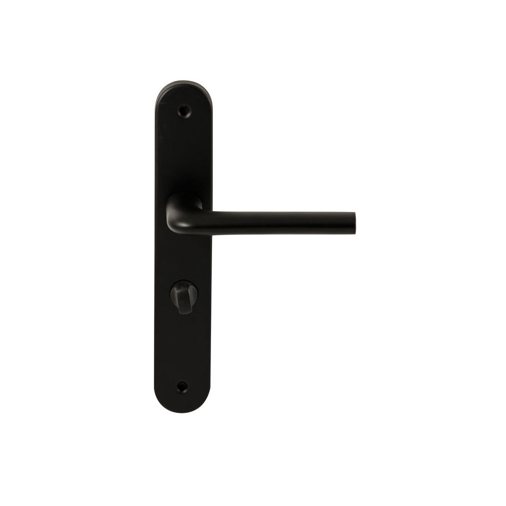 Deurkruk Samos Zwart op ovaal langschild WC63mm met 8mm stift