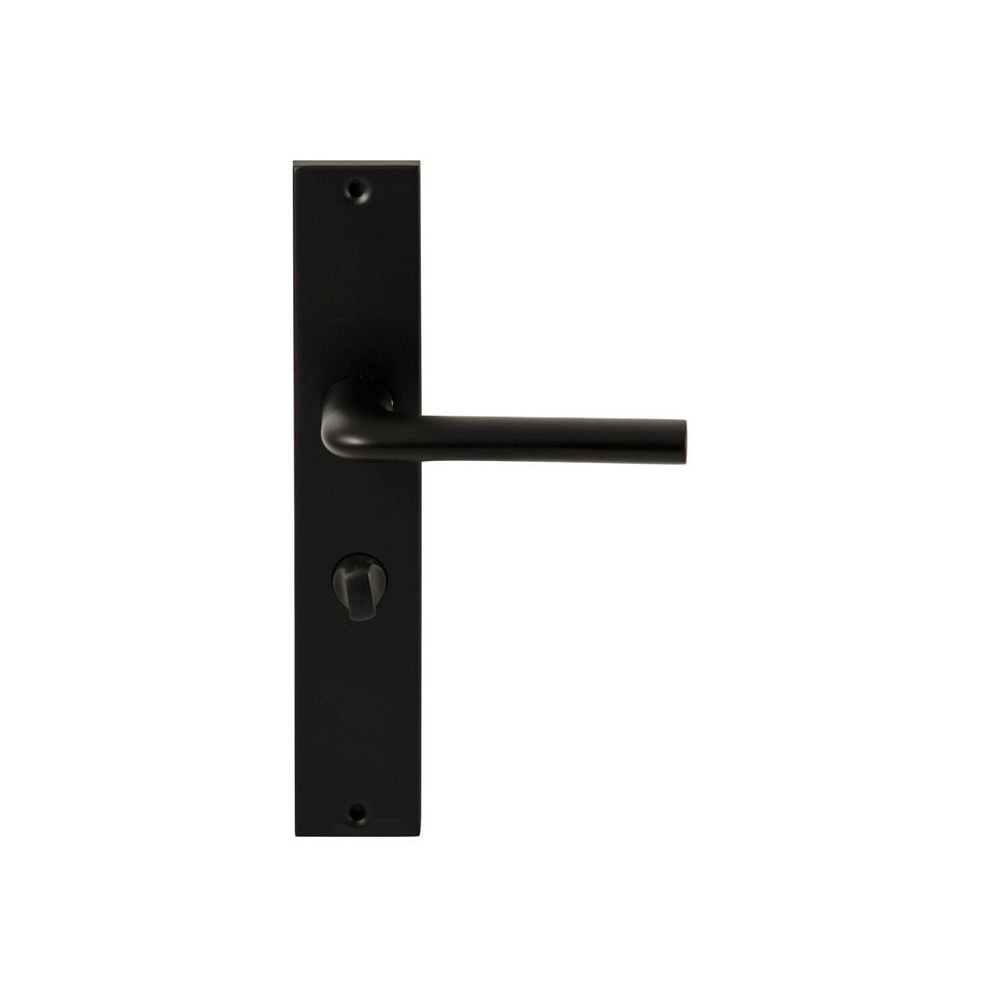 Deurkruk Samos Zwart op rechthoekig langschild WC63mm met 8mm stift