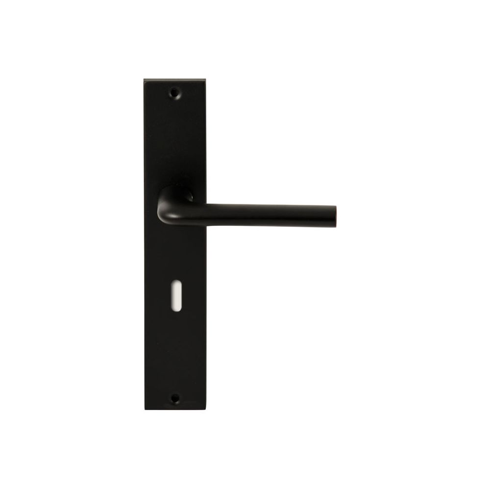 Deurkruk Samos Zwart op rechthoekig langschild sleutel 72mm