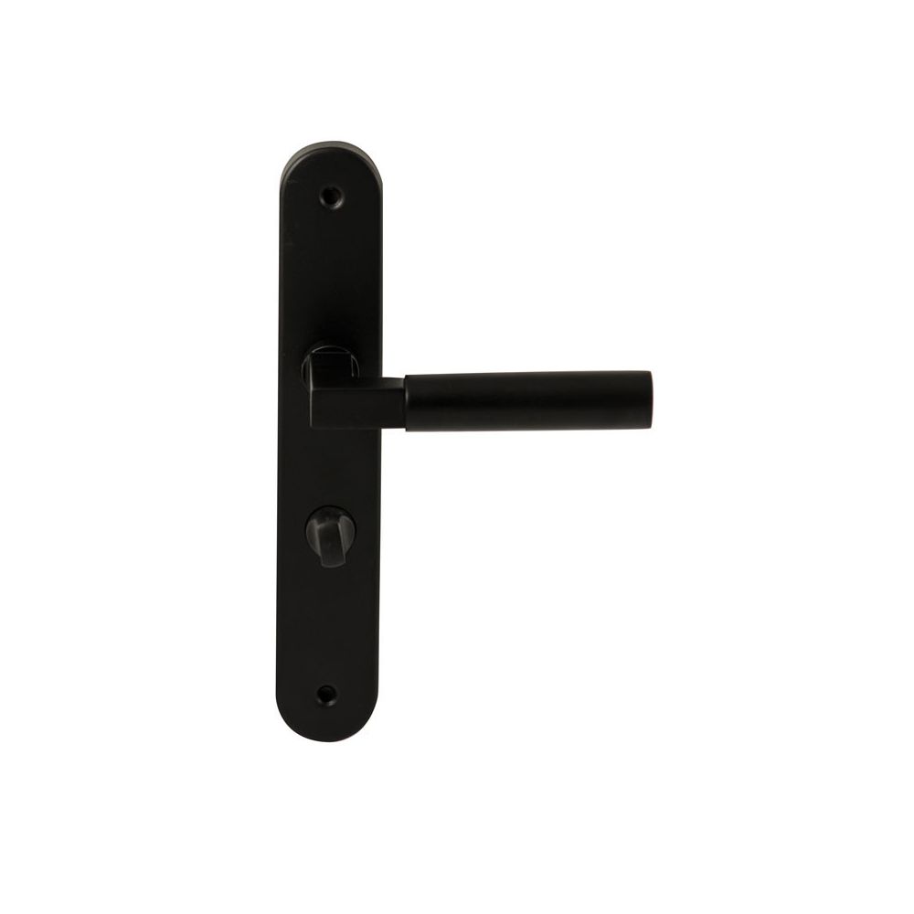 Deurkruk Ottowa Zwart op ovaal langschild WC63mm met 8mm stift