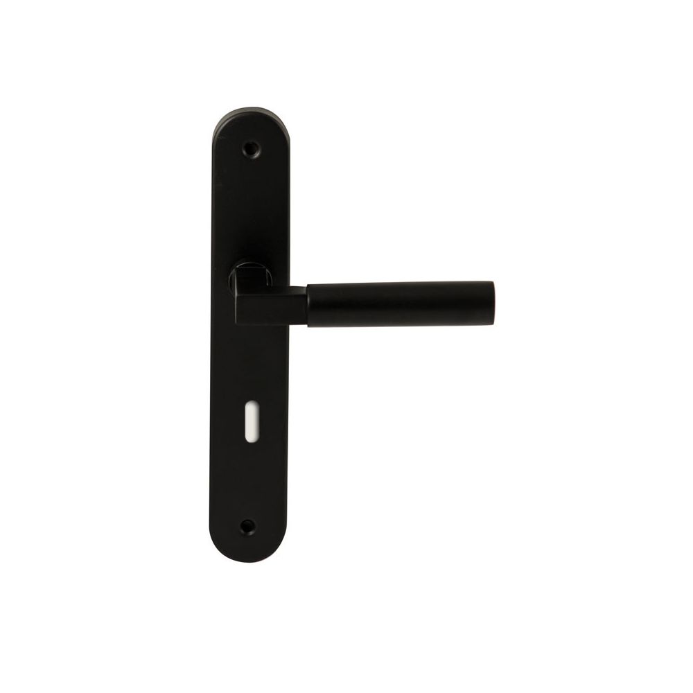 Deurkruk Ottowa Zwart op ovaal langschild sleutel 72mm
