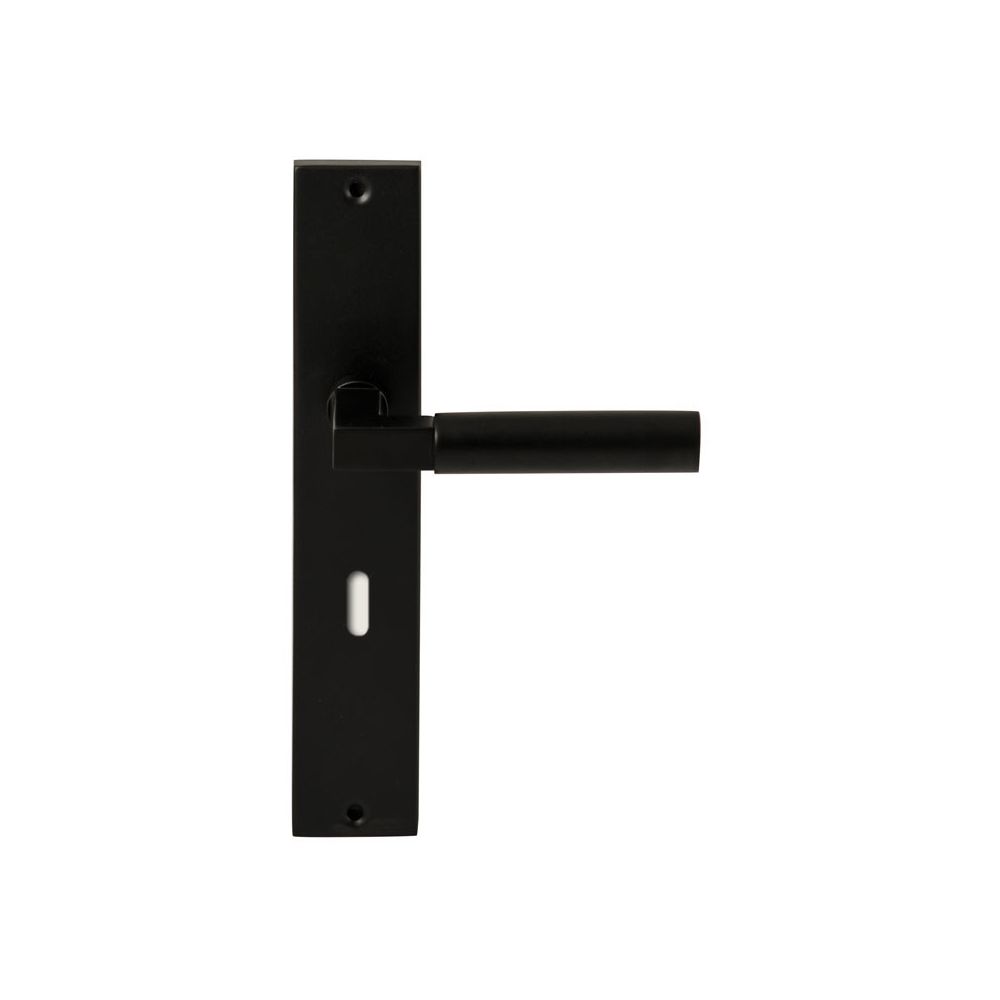 Deurkruk Ottowa Zwart op rechthoekig langschild sleutel 72mm