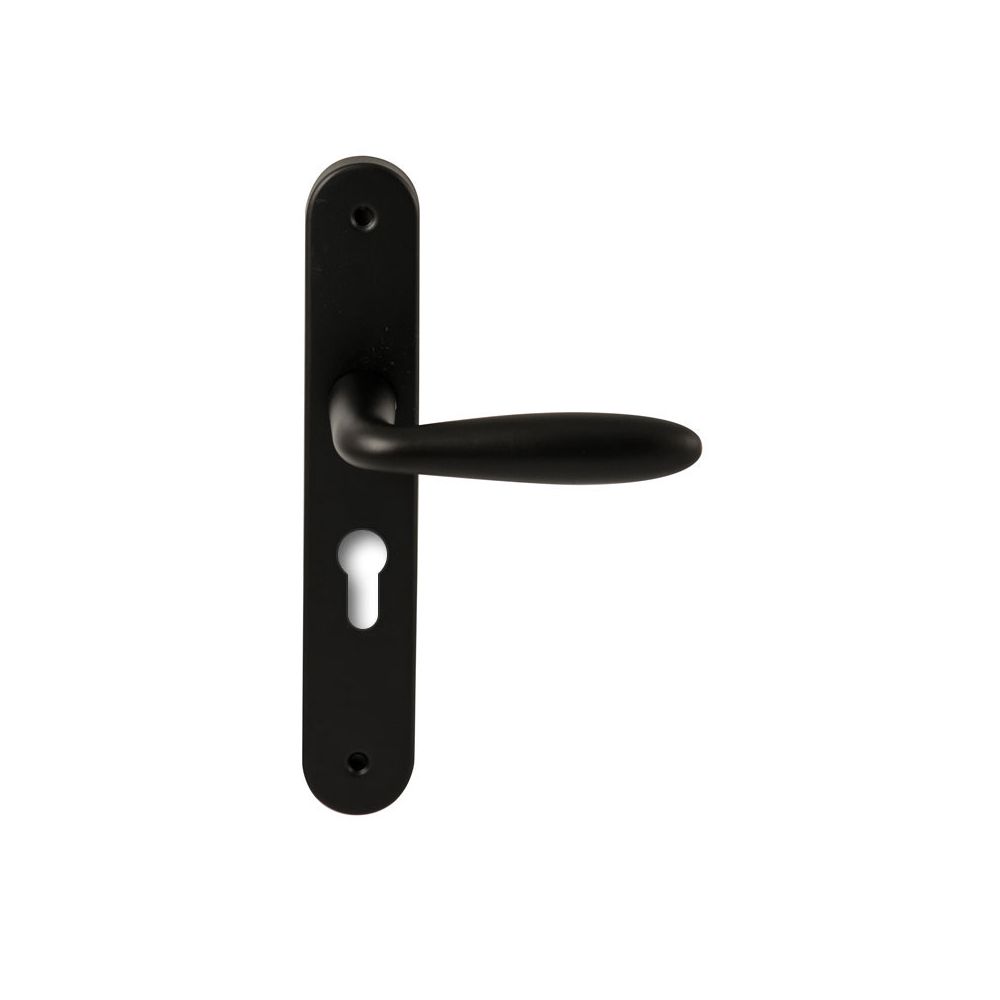 Deurkruk Istanbul Zwart op ovaal langschild profielcilinder 55mm