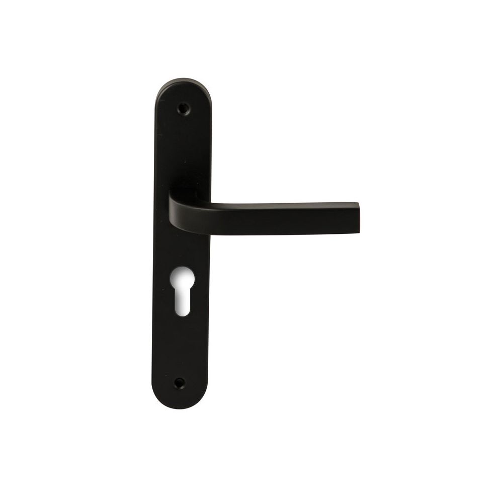 Deurkruk Osaka Zwart op ovaal langschild profielcilinder 55mm