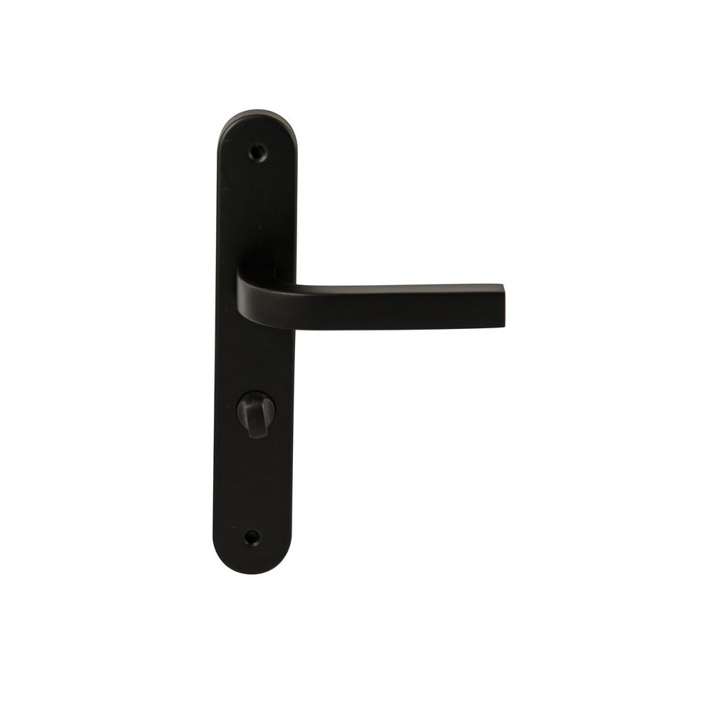 Deurkruk Osaka Zwart op ovaal langschild WC63mm met 8mm stift