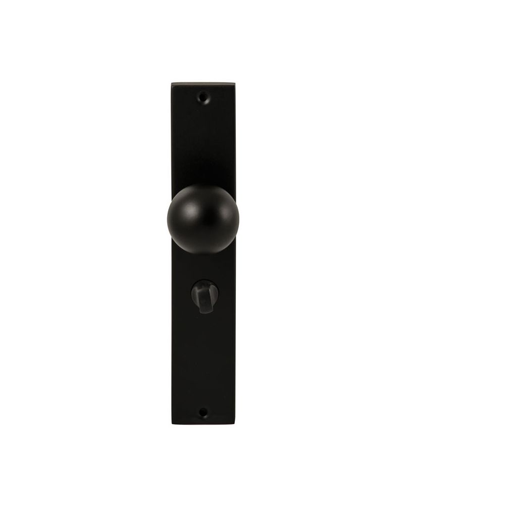 Knopkruk Sfera Zwart op rechthoekig langschild WC63mm met 8mm stift