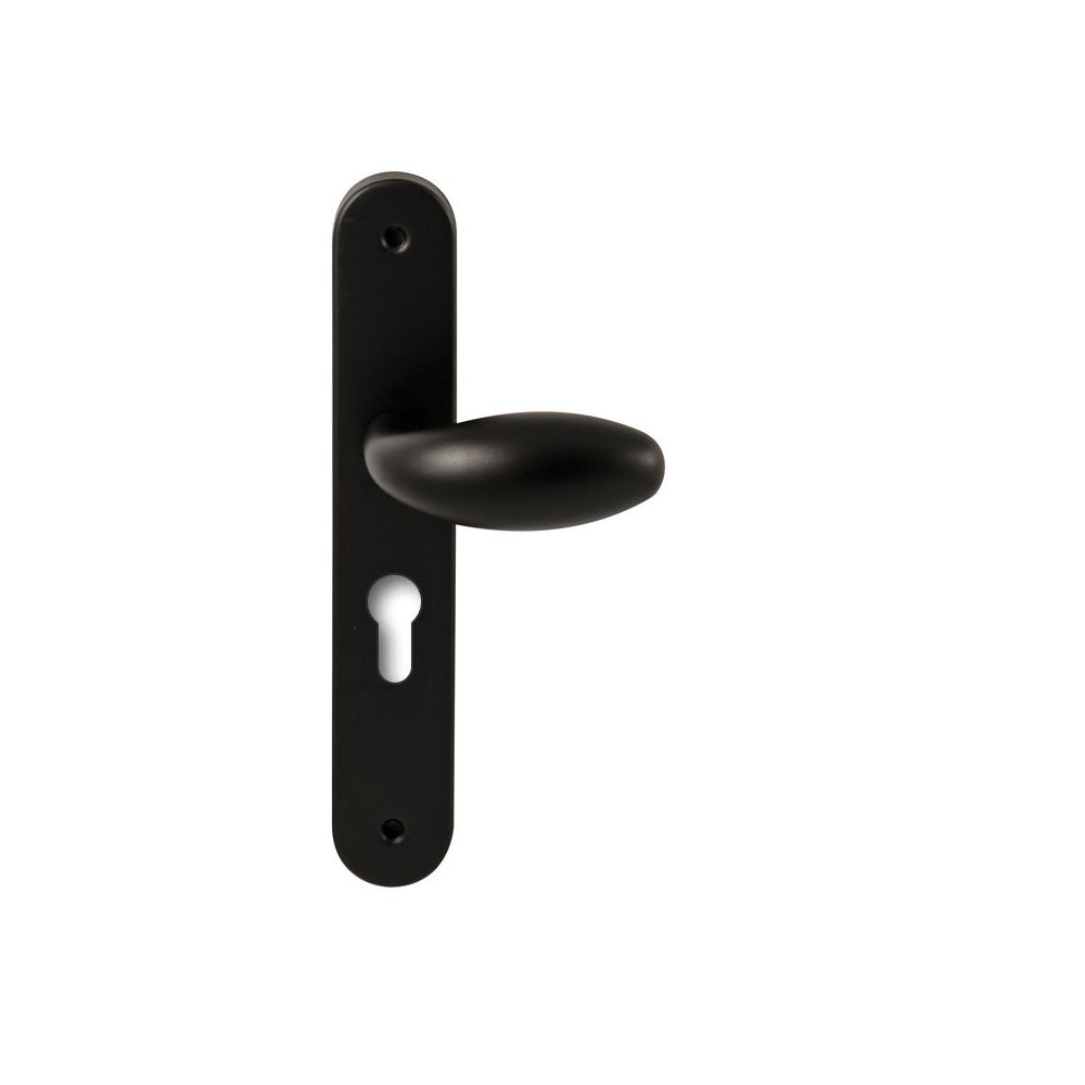 Knopkruk Golf Zwart op ovaal langschild profielcilinder 55mm