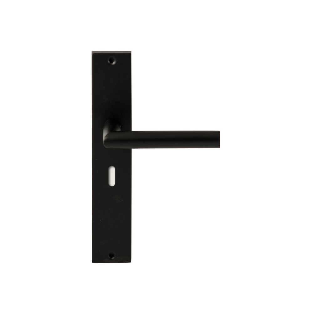 Deurkruk Toledo Zwart op rechthoekig langschild sleutel 56mm