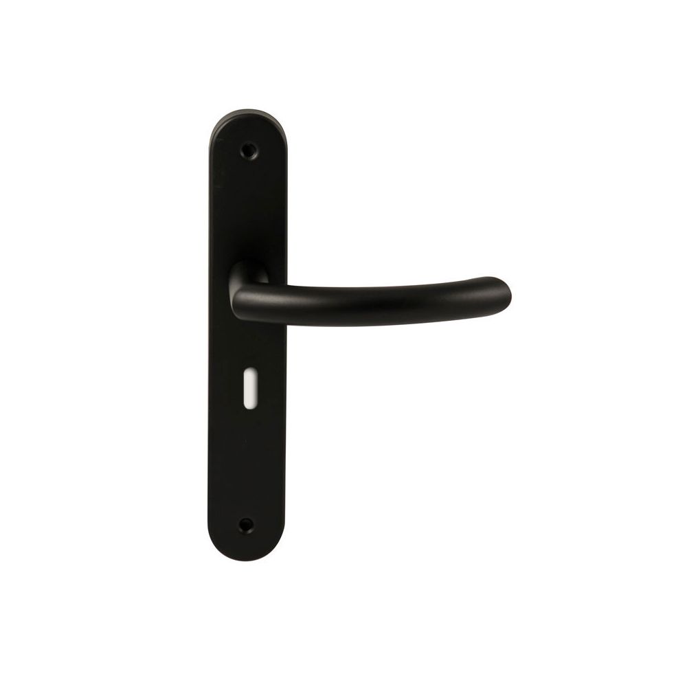 Deurkruk Helsinki Zwart op ovaal langschild sleutel 56mm
