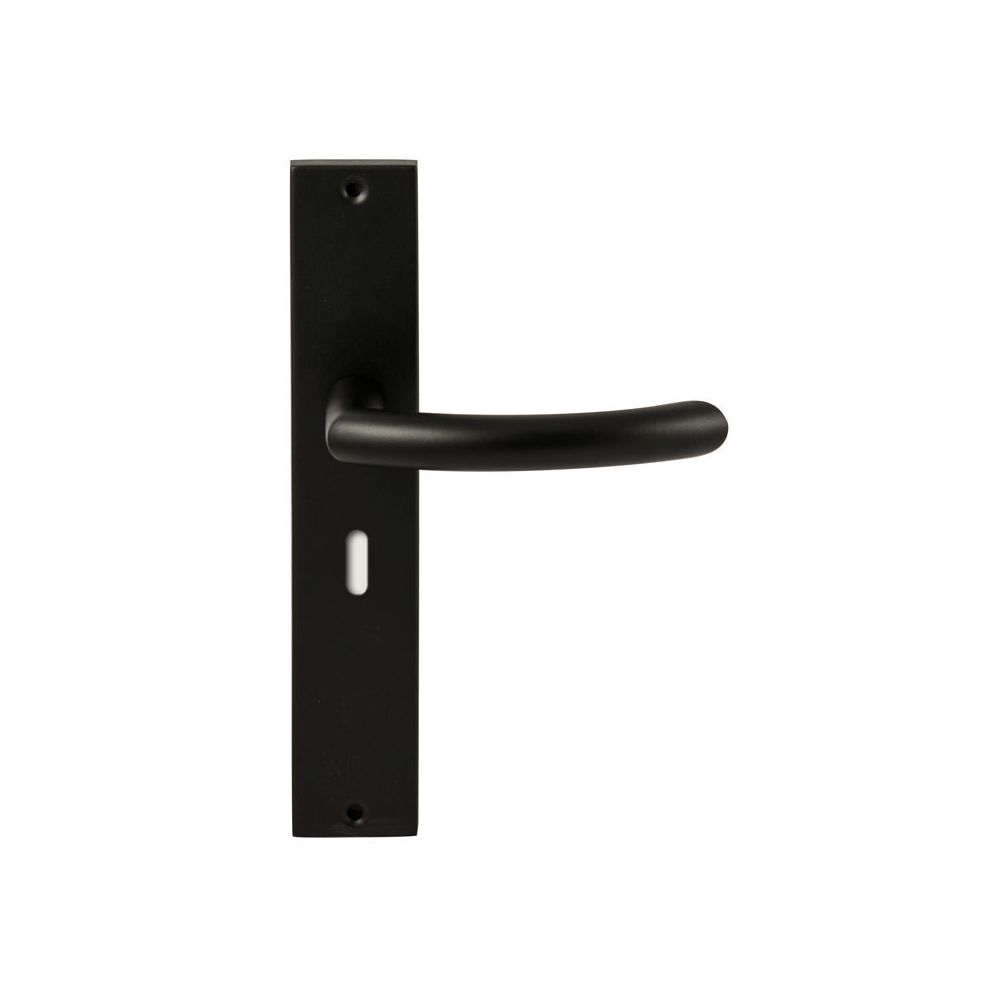 Deurkruk Helsinki Zwart op rechthoekig langschild sleutel 56mm