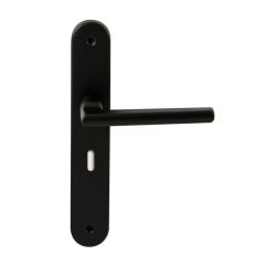 Deurkruk Athene Zwart op ovaal langschild sleutel 56mm