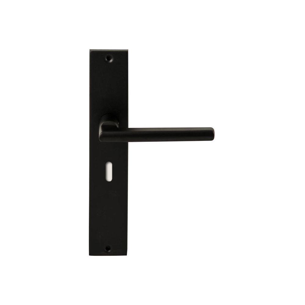 Deurkruk Athene Zwart op rechthoekig langschild sleutel 56mm