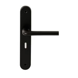 Deurkruk Samos Zwart op ovaal langschild sleutel 56mm