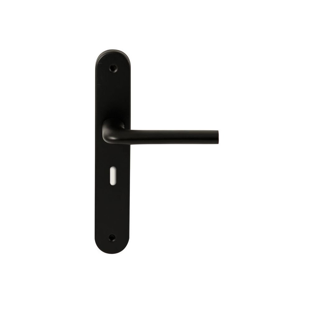 Deurkruk Samos Zwart op ovaal langschild sleutel 56mm