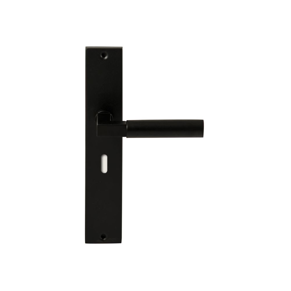 Deurkruk Ottowa Zwart op rechthoekig langschild sleutel 56mm
