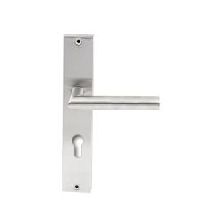 Deurkruk Toledo RVS op rechthoekig langschild profielcilinder 72mm