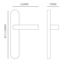 Deurkruk Oslo RVS op ovaal langschild WC63mm met 8mm stift
