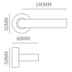 Deurkruk Stockholm RVS op rond rozet