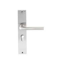 Deurkruk Samos RVS op rechthoekig langschild profielcilinder 55mm