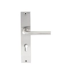 Deurkruk Samos RVS op rechthoekig langschild profielcilinder 72mm